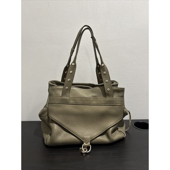 BOTKIER Trigger XL Satchel BIG Shoulder Bag Gold Metallic LEATHER Preowned READ - Picture 3 of 16